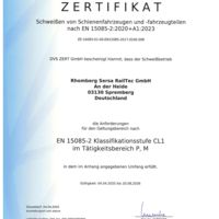Rhomberg Sersa RailTec GmbH EN 15085-2_CL1_DEU