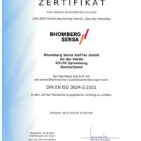 Rhomberg Sersa RailTec GmbH DIN EN ISO 3834-2_DEU