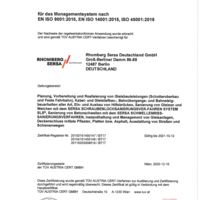 Pos. 1 - ISO 9001 & 14001 QM & UM & OHSAS 18001 Zertifikat - RSD