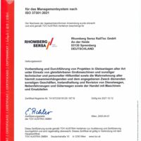 Rhomberg Sersa RailTec GmbH ISO-Zertifikat 37301