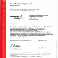 Rhomberg Sersa Gleisbau GmbH ISO-Zertifikat 37301
